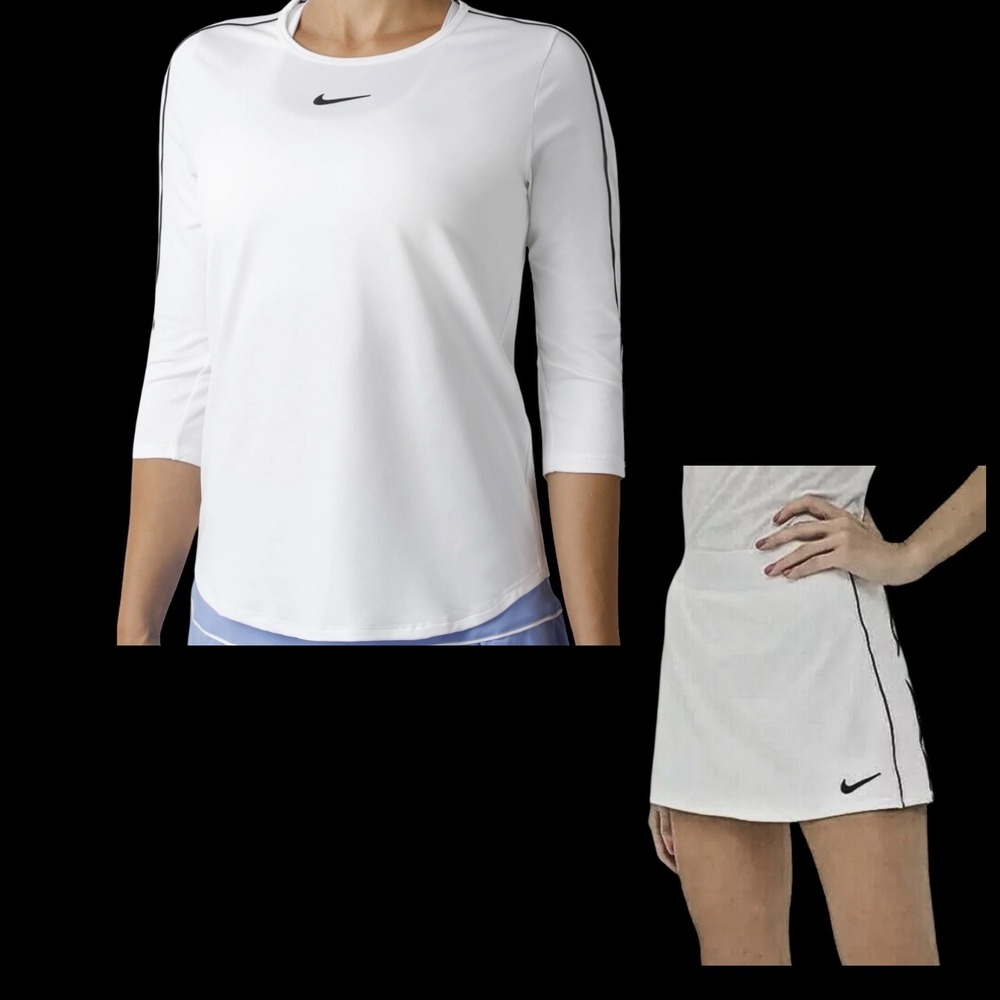 Nike Court Dri-FIT 2 piece Set Sz LG flouncy tennis skirt athletic top preppy